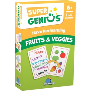 image:imageBlue Orange Super Genius Animals  Tabletop Card Game Fun Flash Card Concentration Matching Game for Kids Ages 6 16 Players Teacher Approved Learn About The Animal Kingdom GamesFruits  Veggies