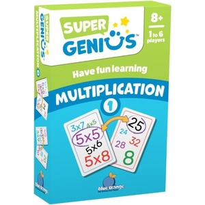 image:imageBlue Orange Super Genius Animals  Tabletop Card Game Fun Flash Card Concentration Matching Game for Kids Ages 6 16 Players Teacher Approved Learn About The Animal Kingdom GamesMultiplication 1