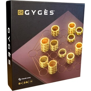 image:imageGyges  Abstract Strategy Board Game for 2 Players  Elegant Wooden Board amp Metal Rings for Ages 8 to Adults by Blue Orange Games