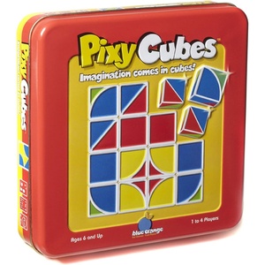 image:imageBlue Orange Pixy Cubes Matching Pattern Design Game Speed or Memory Rules Cubes in Tin Box Games 1 to 4 Players Ages 6